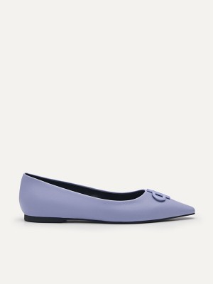 Purple Women's Pedro Icon Leather Ballet Flats | NKDWYG-349