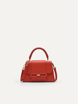 Red Women's Pedro Studio Kate Leather Handbag | VCGTKF-035