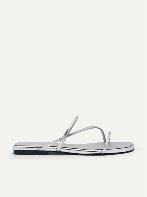 Silver Women's Pedro Gwyneth Strappy Flats | KIYRJT-314