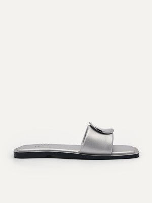 Silver Women's Pedro Vibe Square Toe Sandals | IUQNEW-051