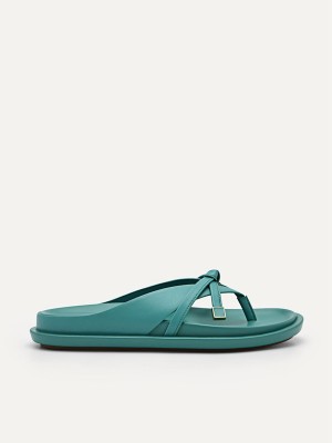 Turquoise Women's Pedro Bianca Thong Sandals | LYDAPK-145