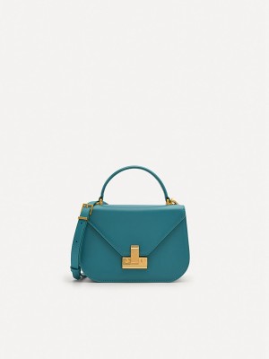 Turquoise Women's Pedro Studio Abbey Leather Handbag | KIOBHW-283