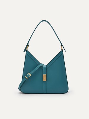 Turquoise Women's Pedro Studio Sonia Leather Hobo Bag | WFKAUZ-497