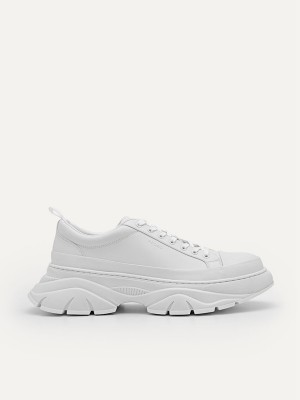 White Men's Pedro Hybrix Sneakers | OBFPRI-901