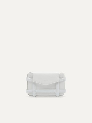 White Men's Pedro Leather Mini Pouches | KRSICZ-807