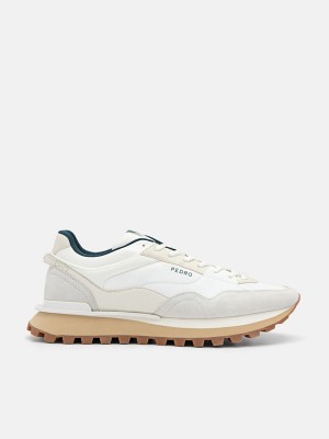 White Men's Pedro Stream Suede Sneakers | PXMDOS-147