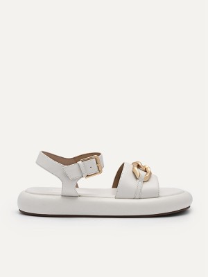 White Women's Pedro Amy Ankle Strap Sandals | CFJLKX-716