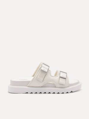 White Women's Pedro Aryna Double Strap Sandals | UCIBNZ-481