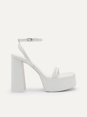 White Women's Pedro Aryna Heels Sandals | UPHRBQ-564