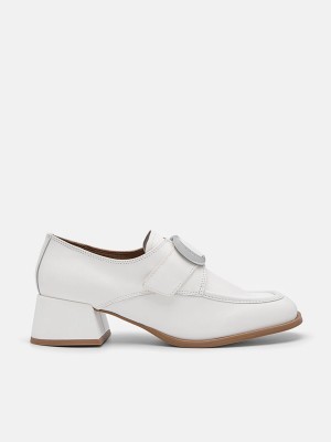 White Women's Pedro Eden Leather Heel Heels | BLMCXQ-491