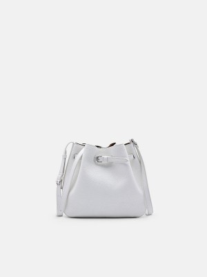 White Women's Pedro Helix Leather Bucket Bags | VFJEDN-971