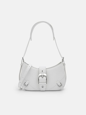 White Women's Pedro Helix Leather Shoulder Bags | AXESCL-190