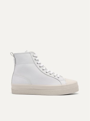 White Women's Pedro High Top Sneakers | EBMDRN-576