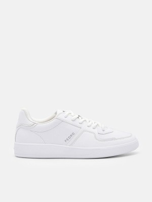 White Women's Pedro Icon Fleet Sneakers | NKJHBC-865