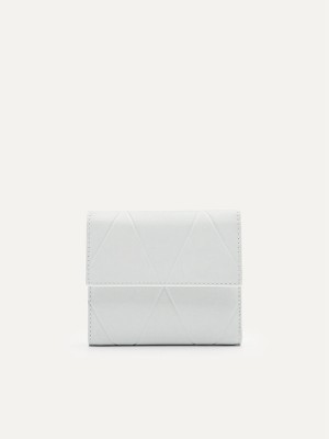 White Women's Pedro Leather in Pixel Trifold Wallet | VEWQNY-637