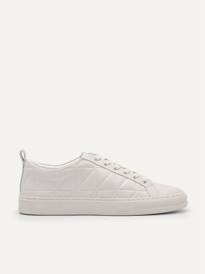 White Women's Pedro Pixel Ridge Court Sneakers | JVLCYI-463