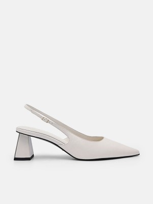 White Women's Pedro Studio Aly Leather Pumps | JQEWZR-634