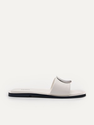 White Women's Pedro Vibe Square Toe Sandals | IUVLMH-982