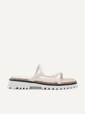 White Women's Pedro Woven Sandals | OUMLFR-375