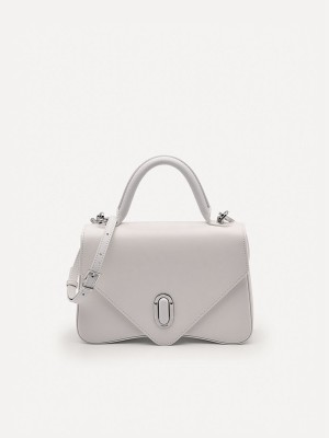 White Women's Pedro Zenith Leather Handbag | XRHJCU-034