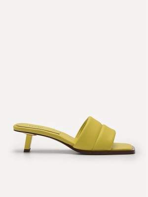 Yellow Women's Pedro Heel Slip-On Heels Sandals | LGEHPU-158