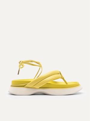 Yellow Women's Pedro Strappy Thong Sandals | ENVWGM-250