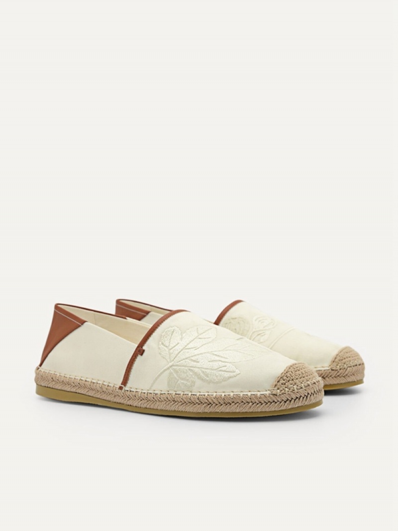 Beige Men's Pedro Cypress Denim Espadrilles | RTCVDE-910