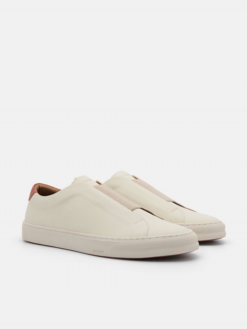 Beige Men's Pedro Ridge Slip-On Sneakers | AEPSBJ-259