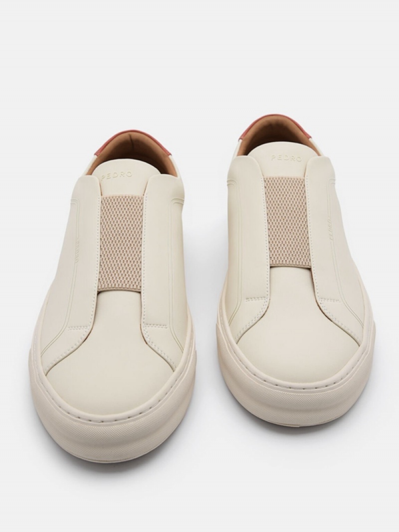 Beige Men's Pedro Ridge Slip-On Sneakers | AEPSBJ-259