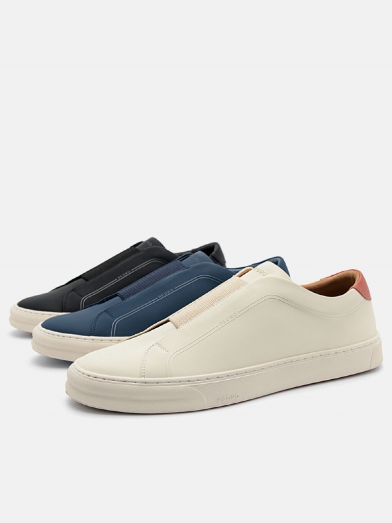 Beige Men's Pedro Ridge Slip-On Sneakers | AEPSBJ-259