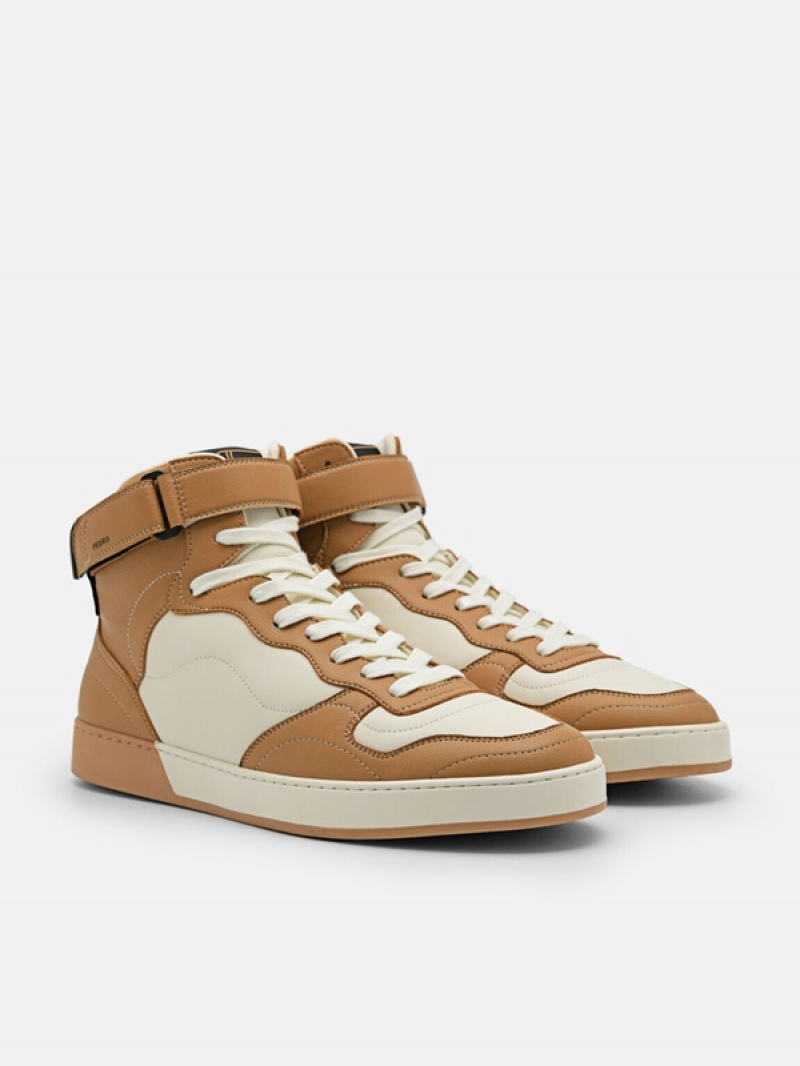 Beige Men's Pedro Stride Sneakers | YQDZHK-497