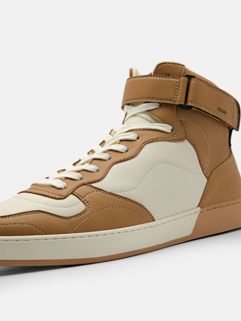 Beige Men's Pedro Stride Sneakers | YQDZHK-497