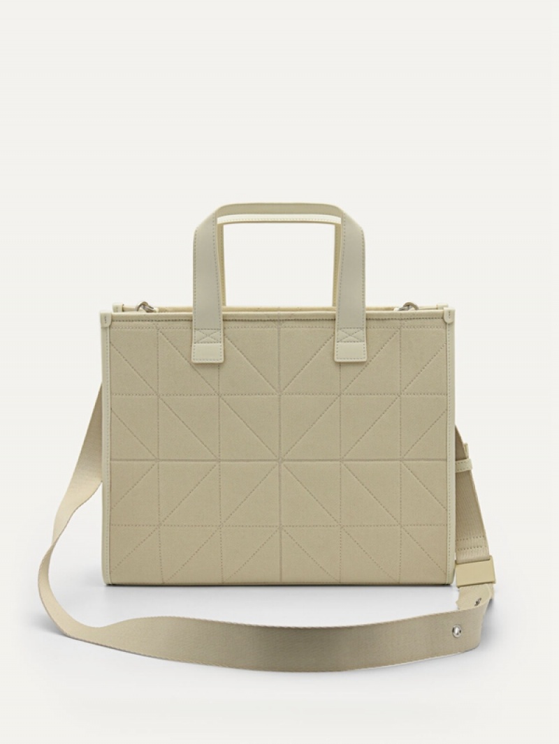 Beige Men's Pedro reCanvas Tote Bag | ZPNVFD-954