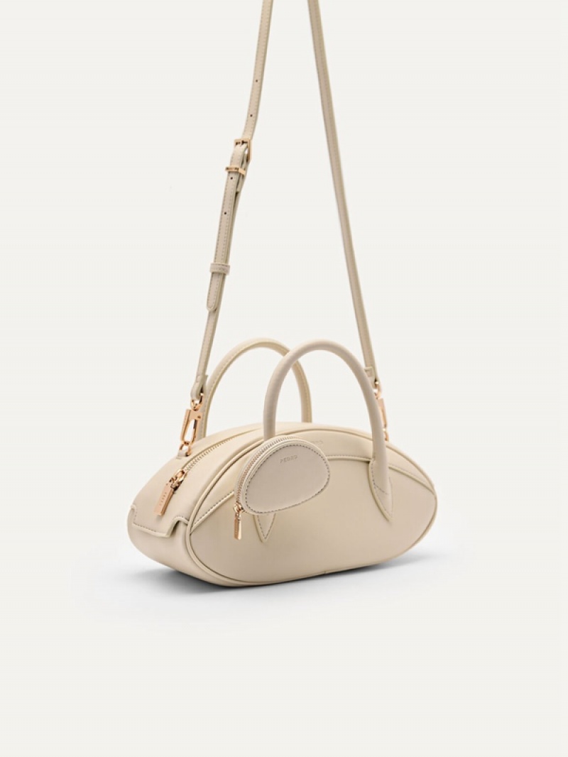 Beige Women's Pedro Bianca Shoulder Bags | KRCWTQ-290