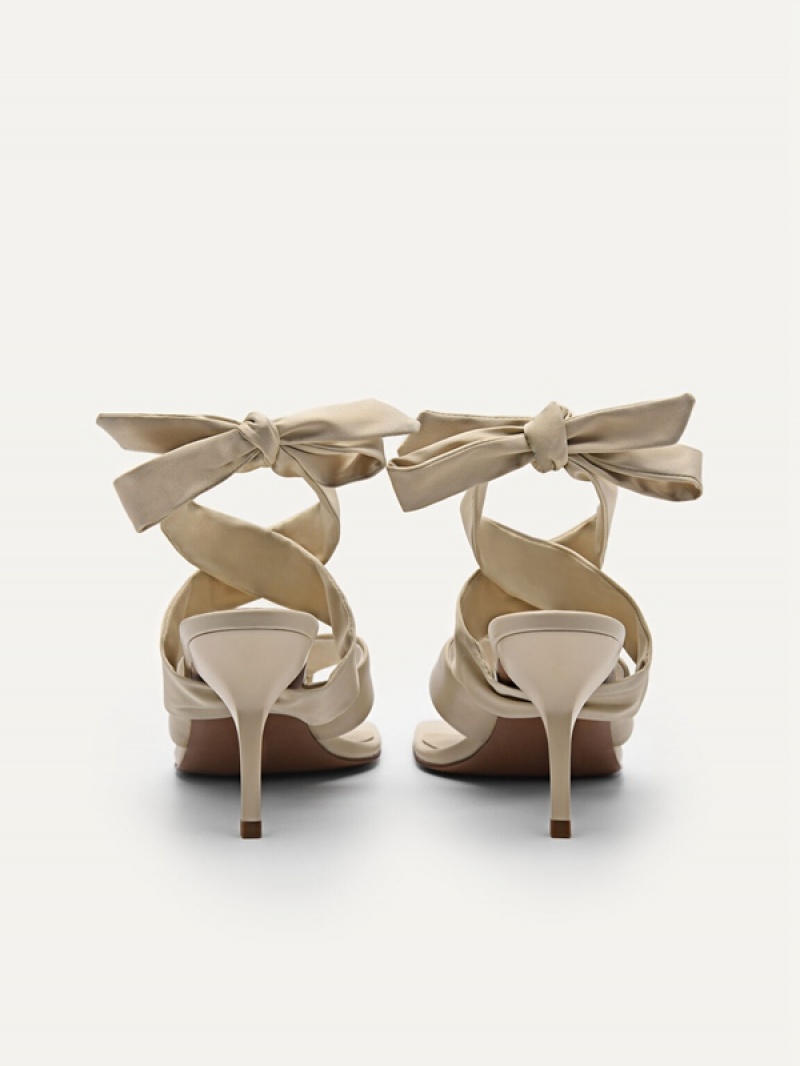 Beige Women's Pedro Carolyn Heels Sandals | SXRACG-621