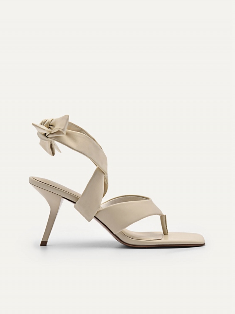 Beige Women\'s Pedro Carolyn Heels Sandals | SXRACG-621