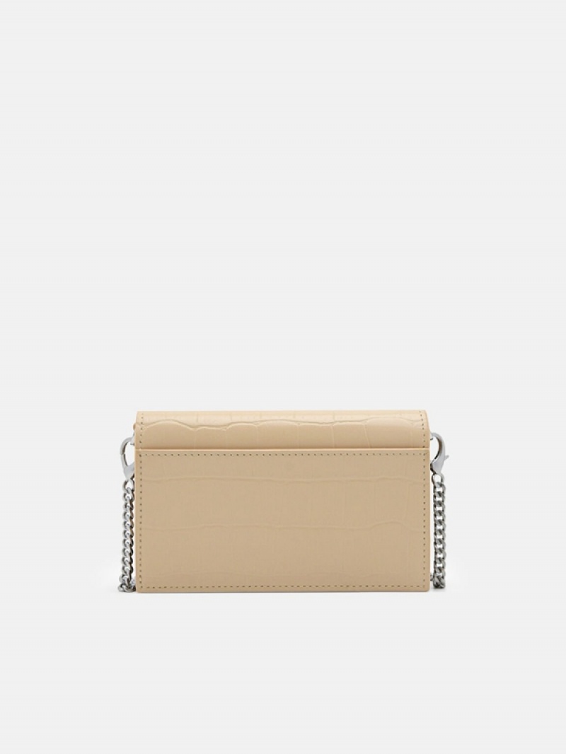 Beige Women's Pedro Icon Leather Bifold Wallet | RKYZOH-362