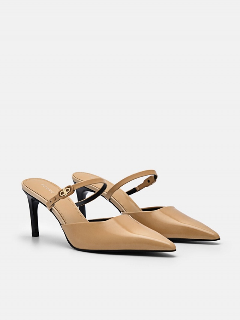 Beige Women's Pedro Icon Leather Pumps | ONVDIM-167