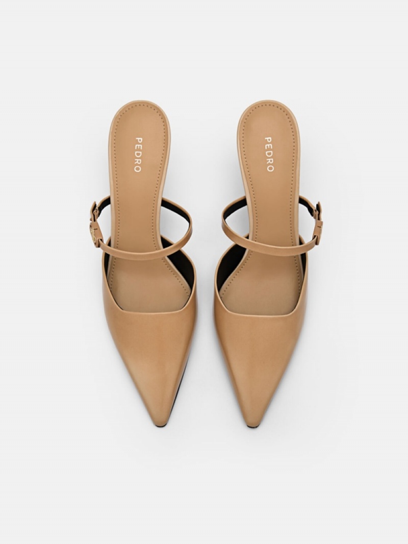 Beige Women's Pedro Icon Leather Pumps | ONVDIM-167