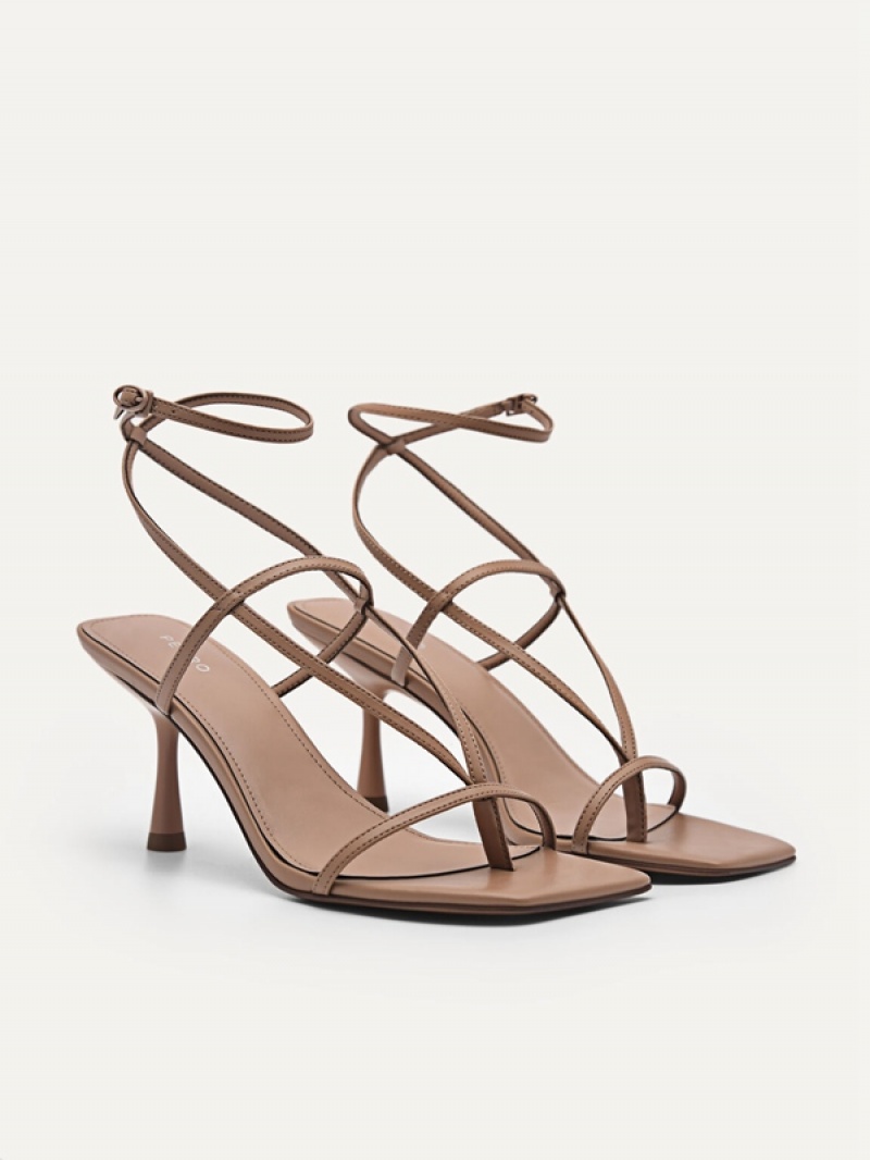 Beige Women's Pedro Jatte Heels Sandals | LGXOFM-563