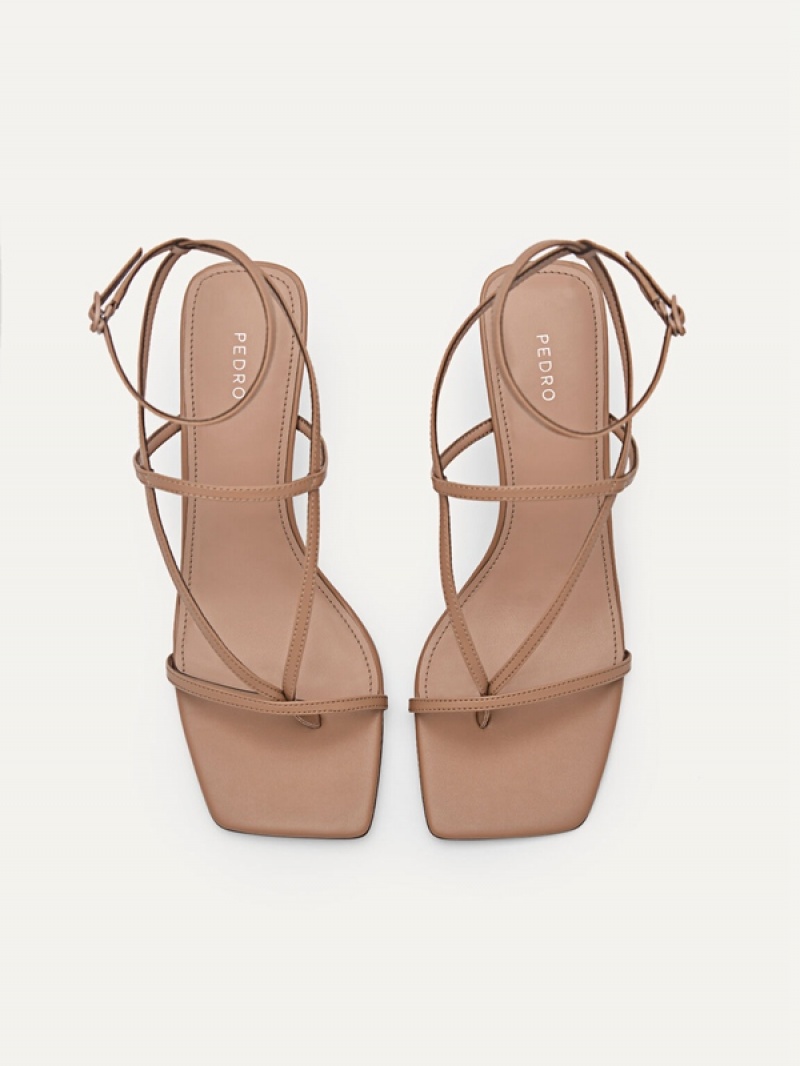 Beige Women's Pedro Jatte Heels Sandals | LGXOFM-563