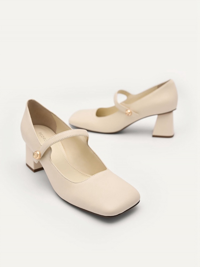 Beige Women's Pedro Mastaba Heels | QKLGUA-695