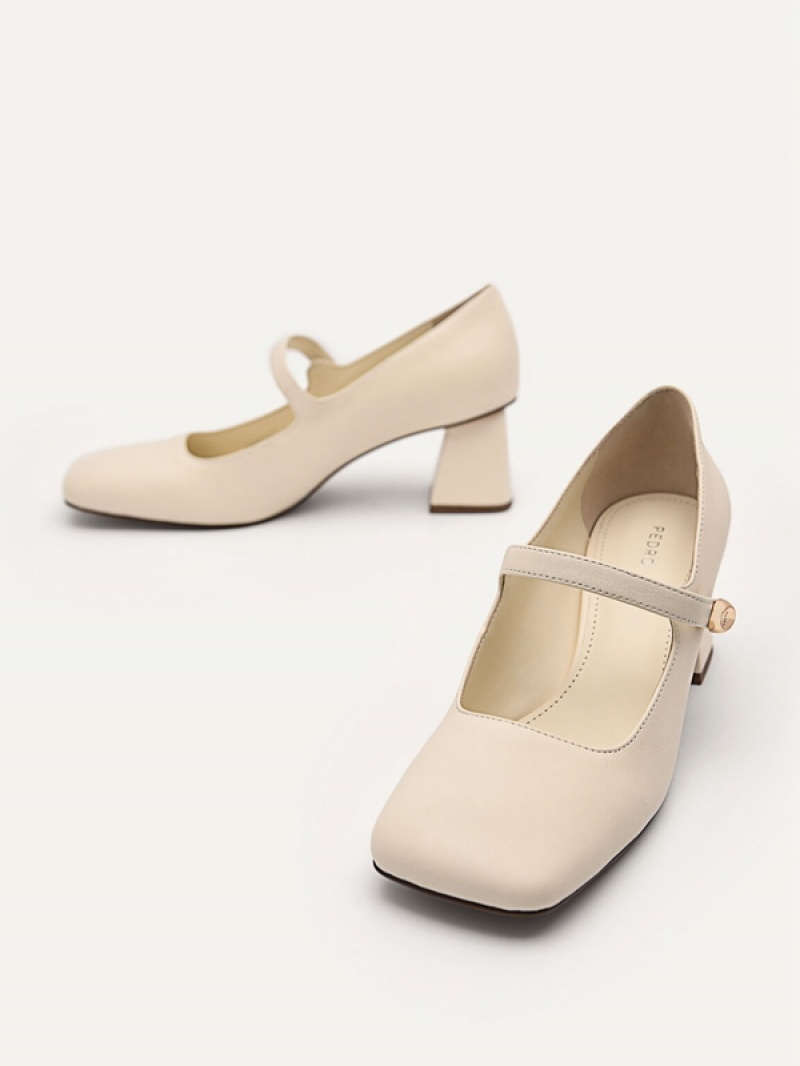 Beige Women's Pedro Mastaba Heels | QKLGUA-695