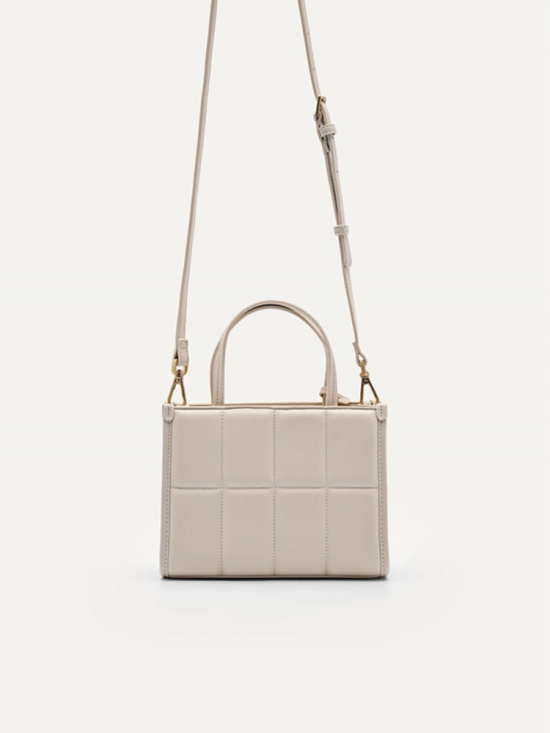 Beige Women's Pedro Mini Quilted Handbag | GUNSIV-216