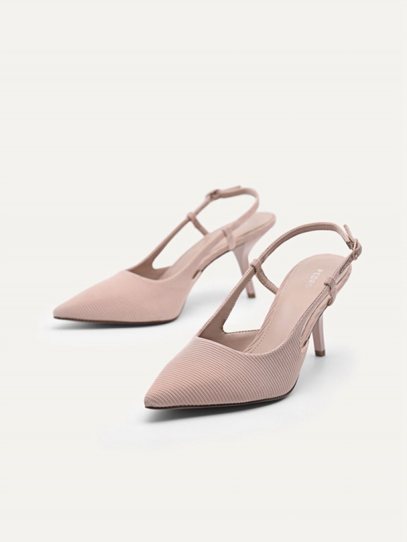 Beige Women's Pedro Morraine Mesh Pumps | KSYPBO-239