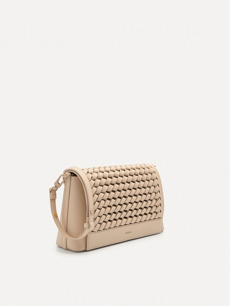 Beige Women's Pedro Palma Shoulder Bags | XFPMDC-970