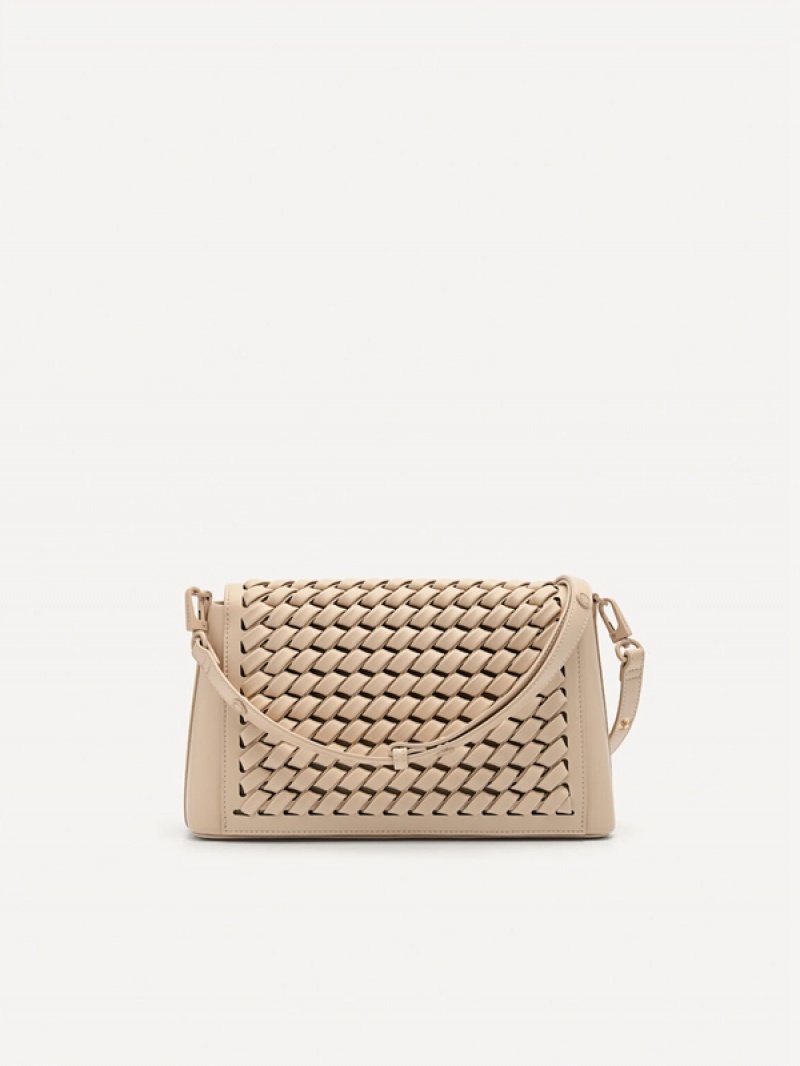 Beige Women's Pedro Palma Shoulder Bags | XFPMDC-970