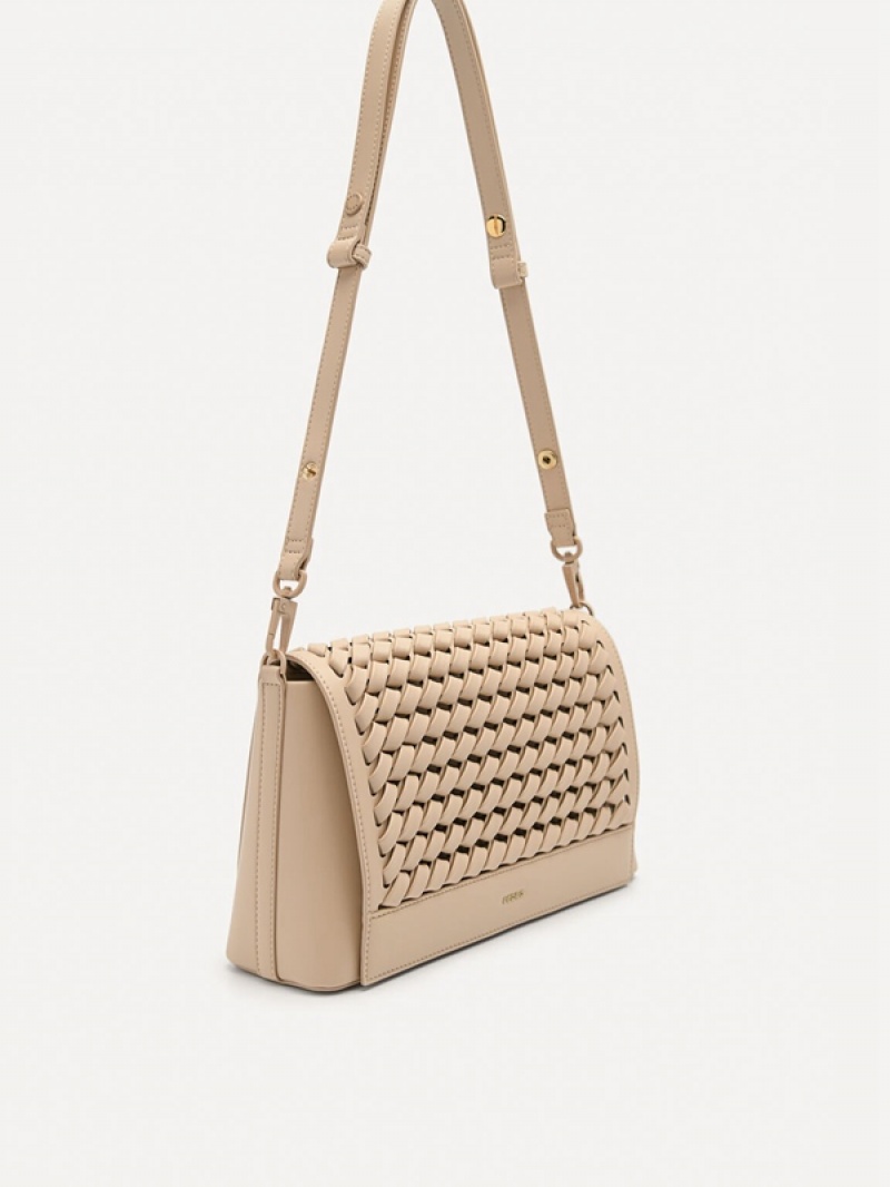 Beige Women's Pedro Palma Shoulder Bags | XFPMDC-970