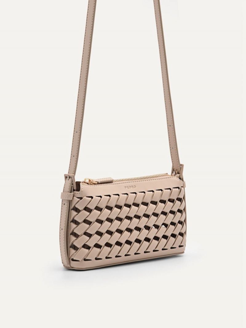 Beige Women's Pedro Palma Woven Pouches | QBDGTF-041