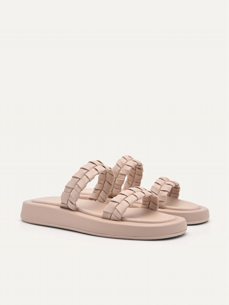 Beige Women's Pedro Palma Woven Sandals | UNBXEA-432